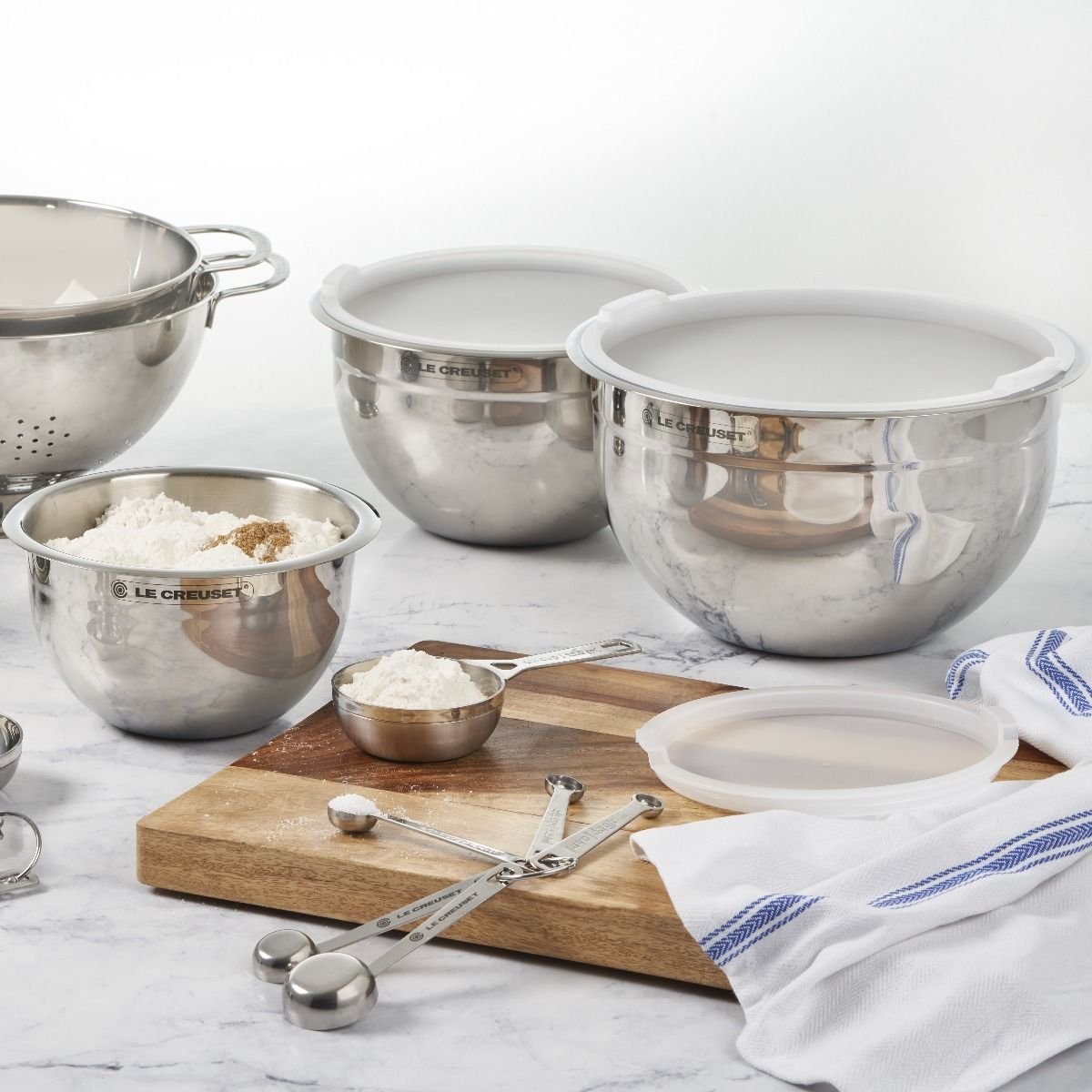 Le Creuset Nested Stainless Steel Mixing Bowls (Set of 3) Le Creuset Nested Stainless Steel Mixing Bowls (Set Of 3) -All-Clad Shop rs18817 stainless ls