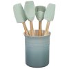 Le Creuset 5-Piece Craft Series Utensil Set With Crock | Sea Salt -All-Clad Shop rs9526 js450 7 7