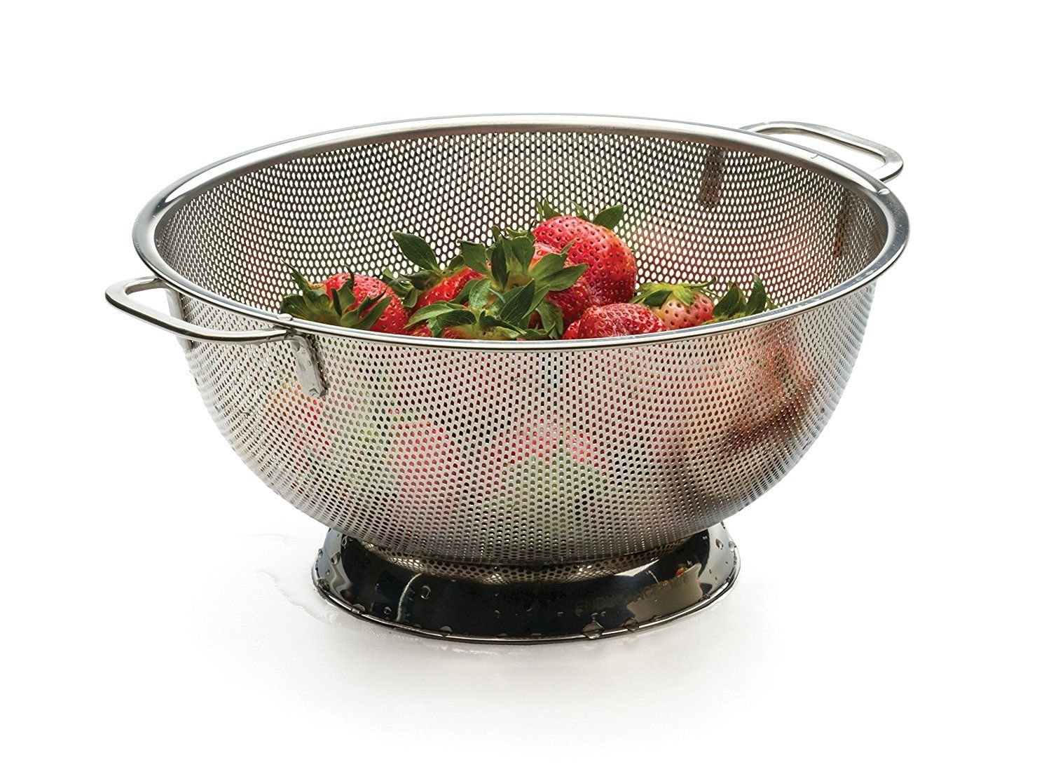 RSVP Endurance Stainless Steel 5 Qt. Precision Pierced Colander RSVP International RSVP Endurance Stainless Steel 5 Qt. Precision Pierced Colander -All-Clad Shop rsvp endurance 5 quart colander with strawberries punch 5
