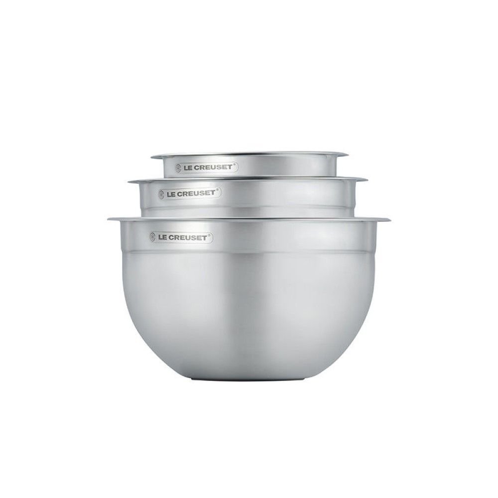 Le Creuset Nested Stainless Steel Mixing Bowls (Set of 3) Le Creuset Nested Stainless Steel Mixing Bowls (Set Of 3) -All-Clad Shop ss mixing bowls 03