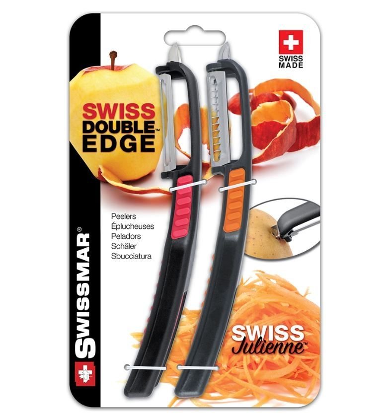 Swissmar Straight Double-Edge Peeler Set Swissmar Straight Double-Edge Peeler Set -All-Clad Shop swissmar straight double edge peeler set packaging