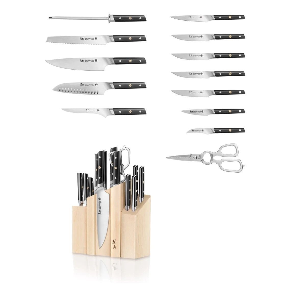 Cangshan Cutlery TC Series Denali 14-Piece Magnetic Knife Block Set Cangshan Cutlery TC Series Denali 14-Piece Magnetic Knife Block Set -All-Clad Shop tc denali
