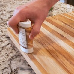 TeakHaus Edge Grain Carving Board W/Hand Grip (Rectangle) | 24" X 18" X 1.5" With Board Seasoning Stick -All-Clad Shop teak gg 1 square 1