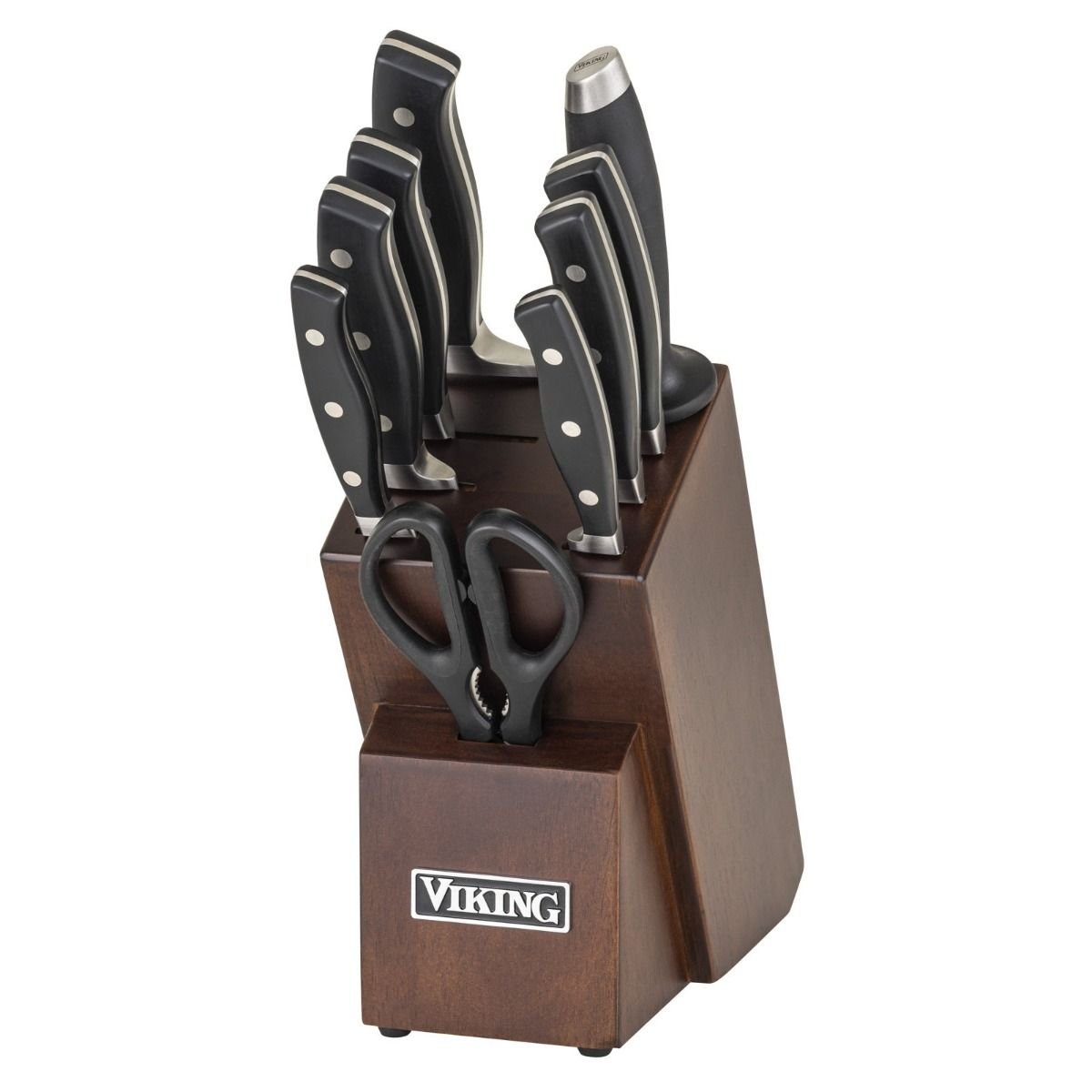 Viking 10-Piece German Steel Cutlery Set -All-Clad Shop viking 10 piece true forged cutlery set with block 1